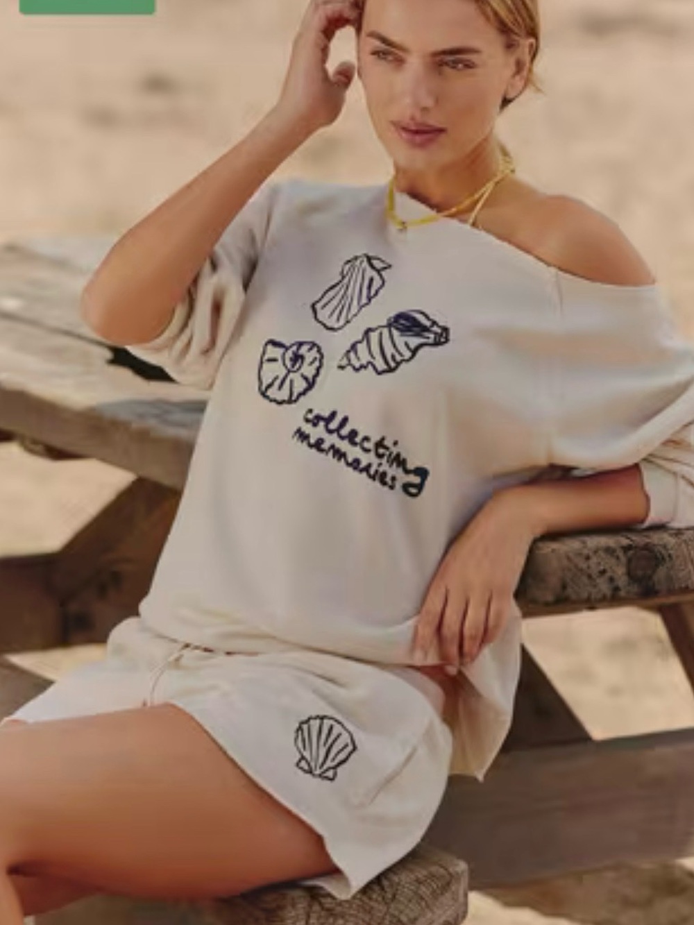 NWT Anthropologie Agathe Marty X Celandine Off the Shoulder Icon Sweatshirt